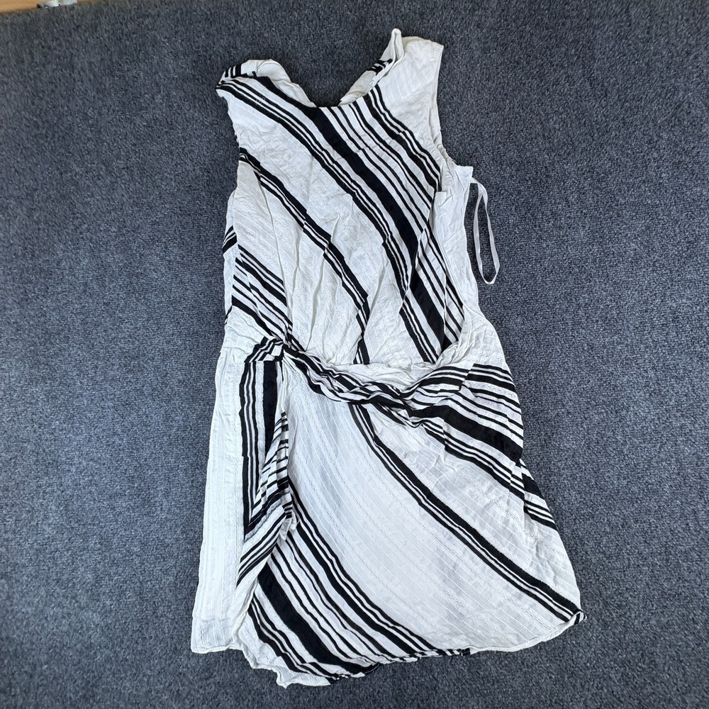 White House‎ Black Market Dress Womens 16 White Black Asymmetric Twist Front
